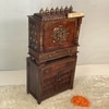 D'Dass Dark Polish Sheesham and Mdf  Wall Hanging Wooden Temple With Cabinet For Pooja