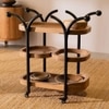 Andaman Jolly Solid Wood Service Trolley in Black Colour