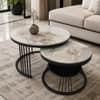 Luxury Modern Marble Finish Nesting Coffee Table Set of 2