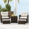 Carry Bird Wicker Patio Furniture Outdoor Balcony Chairs In Brown And Half White Colour