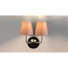 Beatrix Dual Off White Cotton Wall Mounted Lamp with Steel Base
