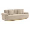 Jonet Velvet 3 Seater Sofa in Cream Color