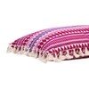 Acrylic Striped Cushion Cover with Lace Set of 2 (24 X 24 Inches)