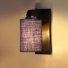 Devansh Solid Wood Electric Wall Light in Brown Colour with Blue Shade Count of 1 Light