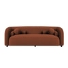 Zenol Boucle Fabric 3 Seater Sofa In Orange