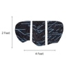 Charcoal Blue Abstract Wool Silk Handmade Wall Art 4 x 2 Feet 3 Panel Set