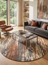 Saraswati Global Abstract Wool Viscose Hand Tufted Carpet in Orange 10X10 ft