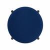 Doe Buck Modern Blue Upholstered Counter Height Bar Stool with Black Metal Frame
