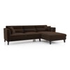 Lewis Sectional Sofa (Colour : Dark Earth, Cushion : Soft, Seater : Right Aligned 3 Seater + Right Aligned Chaise)