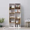 Hexa Engineered Wood Bookshelf Multipurpose Storage Rack in Frosty White and Giant Wood Colour