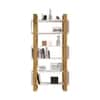 Hexa Engineered Wood Bookshelf Multipurpose Storage Rack in Giant Wood and Frosty White