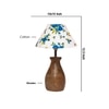 Devansh Multicolor Cotton Table Lamp With  Wood Natural Base (10X12.5 Inches)-36