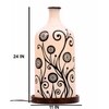 Contemporary Art Hand Painted Glass Shade Table Lamp with Wooden Base
