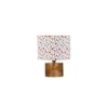 Elena Multicolor cotton table lamp with Natural Wood Base