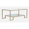 Bridgeview Glass Coffee Table In Gold Finish
