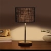 Devansh Black  Jute   Table Lamp With  Natural  Wood Base  & Steel Pipe (7X17 Inches)-17