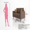 Nordic 3 Seater Sofa with 2 Matching Armchairs Brown