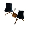 Devansh Metal Electric Wall Light in Gold Colour with Black Shade Count of 2 Lights