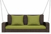 Carry Bird Wicker Patio Furniture Outdoor Balcony Swings In Brown And Olive Green Colour