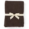 Moss Stitch Knit Floor Cushion Cover  Chocolate Brown 27.5X27.5  Inches