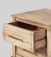 Poly Solid Wood Bed Side Table In Natural Wood Finish