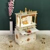 D'Dass Multi Color Mdf and Sheesham Wooden Temple With Cabinet For Pooja