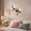 Devansh Metal Electric Wall Light in Gold Colour with Clear Shade Count of 2 Lights