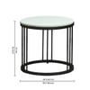 Metalform Round Metal Nesting Coffee Table Set Black Finish White Porcelain Top Set Of 2