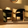 Nouve Solid Wood Dining Chair in Green Colour
