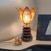 Devansh Rose Bamboo  Table Lamp With Wood Pebble Lamp (12X12X19.25) Inches
