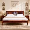 Rangrez Sheesham Wood King Size Non Storage Bed in Honey Oak Finish