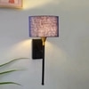 Devansh Metal Electric Wall Light in Black Colour with Blue Shade Count of 1 Light