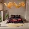 Stoa Paris 300TC UltrSatin Super King Bedsheet with 2 Pillow Covers Satin Super Burgundy Gold