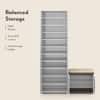 Baltoro 20 Pair Shoe Rack with Seating in White Finish