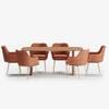 Archi Stainless Steel Dining Chair with Armrest in Gold Finish
