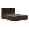 Cambry King Size Hydraulic Storage Bed With Headboard Storage In American Walnut Finish