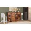 Parquet Bar Cabinet in Teak Finish