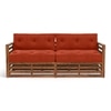 Raymond 3 Seater Wooden Sofa in Teak Finish & Lava Colour