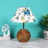 Multicolor cotton with Natural Wood Table Lamp -1