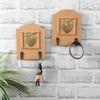 Light Orange Hand painted Wall Hooks with Brass Heart Accent-2 Hooks