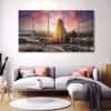 The Castle Decor Temple Wall Painting Wooden Framed 27x48 Inch (Style 1)