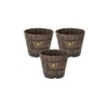 VegTrug Wooden Barrel Planters 46cm Burnt Oak