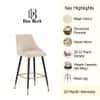 Doe Buck Upholstered Counter Height Bar Stool in Beige Colour with Gold Accents