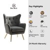Dawson Solid Wood Accent Chair in Grey Colour
