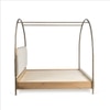 Solace Solid Wood King Canopy Bed in Gold Colour