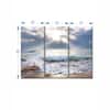 Truss Pcs White Blue Ocean Sunrise Printed Framed Canvas Wall Prints Set of 3 Multicolor Matte
