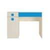 Kristina Kids Study Desk with Shuttered Cabinet and 2 Drawers in Light Wood Azure Blue Colour