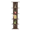 BLUEWUD Cadlic Engineered Wood Wall Decor Multi-Tier Corner Shelf Display Rack Decorative Hall D�cor for Living Room Home Furniture 6 Shelves (Wenge)
