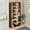 BLUEWUD Maxelle Engineered Wood Bookshelf Cabinet Book Rack Organizer with Shelves for Decor Display, Cabinet Floor Standing for Home Library (Brown Maple & White)