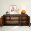 Opal Solid Mango wood Sideboard with 3 Door in Provincail Teak Finish
